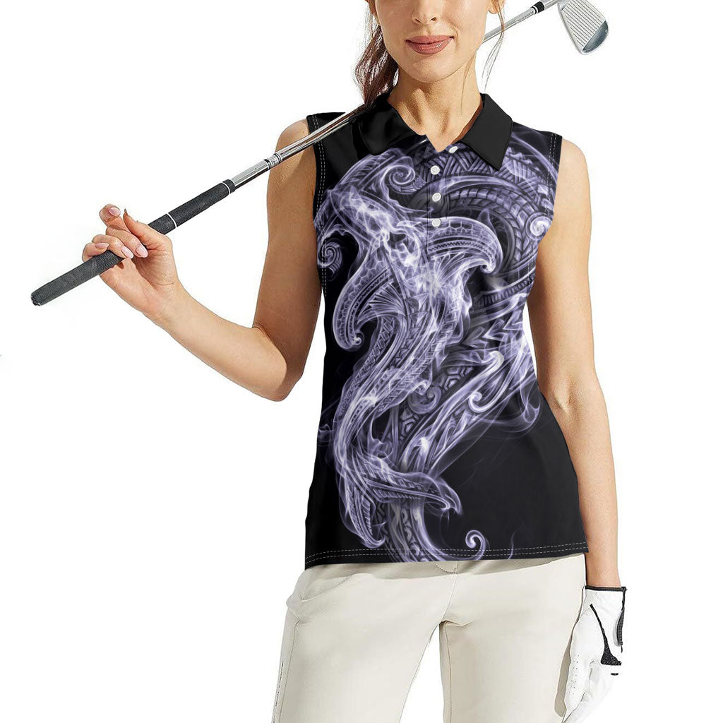 Waiporoporo Maori Tribal Hammershark Ghost Spirit Women Sleeveless Polo Shirt