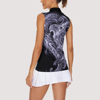 Waiporoporo Maori Tribal Hammershark Ghost Spirit Women Sleeveless Polo Shirt