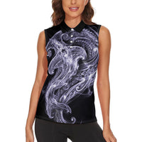 Waiporoporo Maori Tribal Hammershark Ghost Spirit Women Sleeveless Polo Shirt