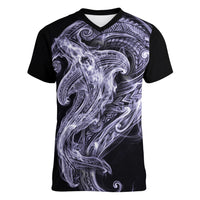 Waiporoporo Maori Tribal Hammershark Ghost Spirit Women V-Neck T-Shirt