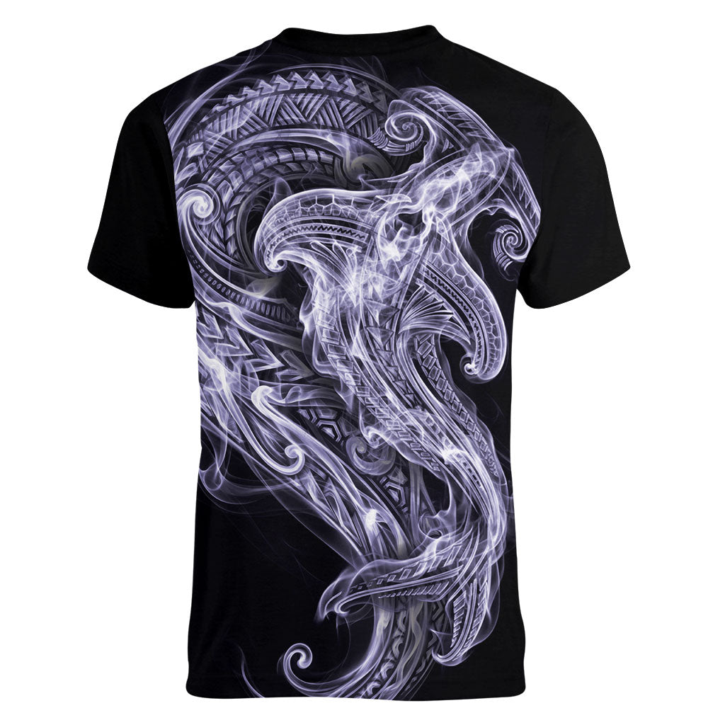 Waiporoporo Maori Tribal Hammershark Ghost Spirit Women V-Neck T-Shirt