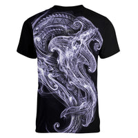 Waiporoporo Maori Tribal Hammershark Ghost Spirit Women V-Neck T-Shirt