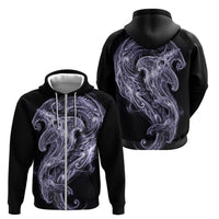 Waiporoporo Maori Tribal Hammershark Ghost Spirit Zip Hoodie