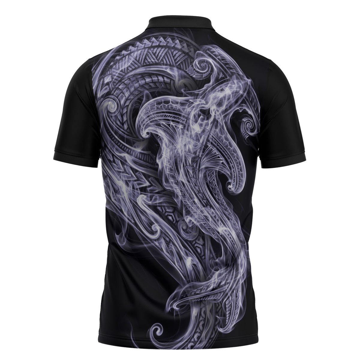 Waiporoporo Maori Tribal Hammershark Ghost Spirit Zipper Polo Shirt