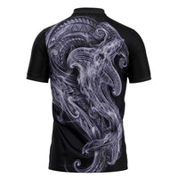 Waiporoporo Maori Tribal Hammershark Ghost Spirit Zipper Polo Shirt