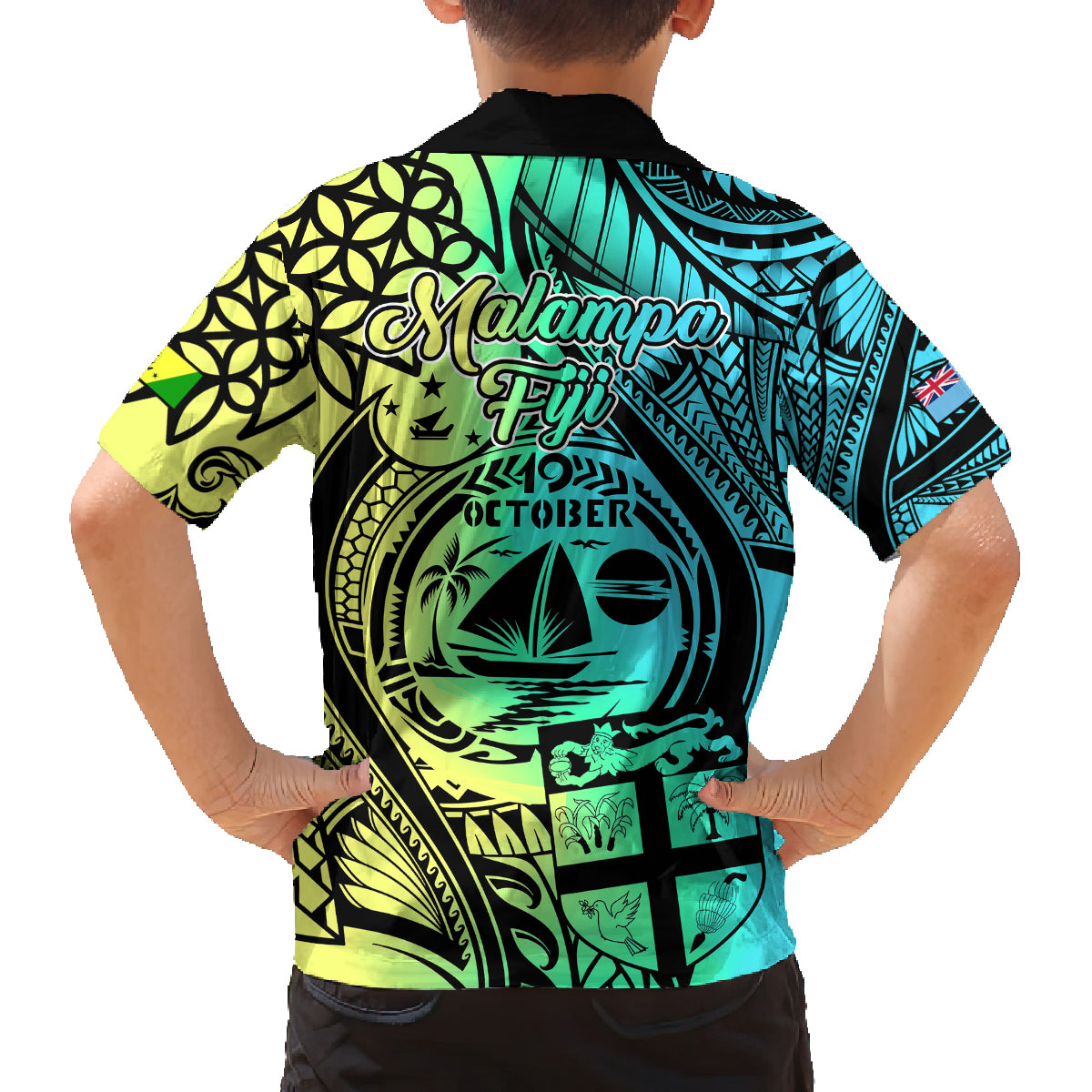 Malampa Fiji Day Family Matching Long Sleeve Bodycon Dress and Hawaiian Shirt Vanuatu Sand Drawing With Polynesian Pattern LT9 - Polynesian Pride