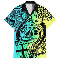 Personalised Malampa Fiji Day Family Matching Short Sleeve Bodycon Dress and Hawaiian Shirt Vanuatu Sand Drawing With Polynesian Pattern LT9 Dad's Shirt - Short Sleeve Black - Polynesian Pride