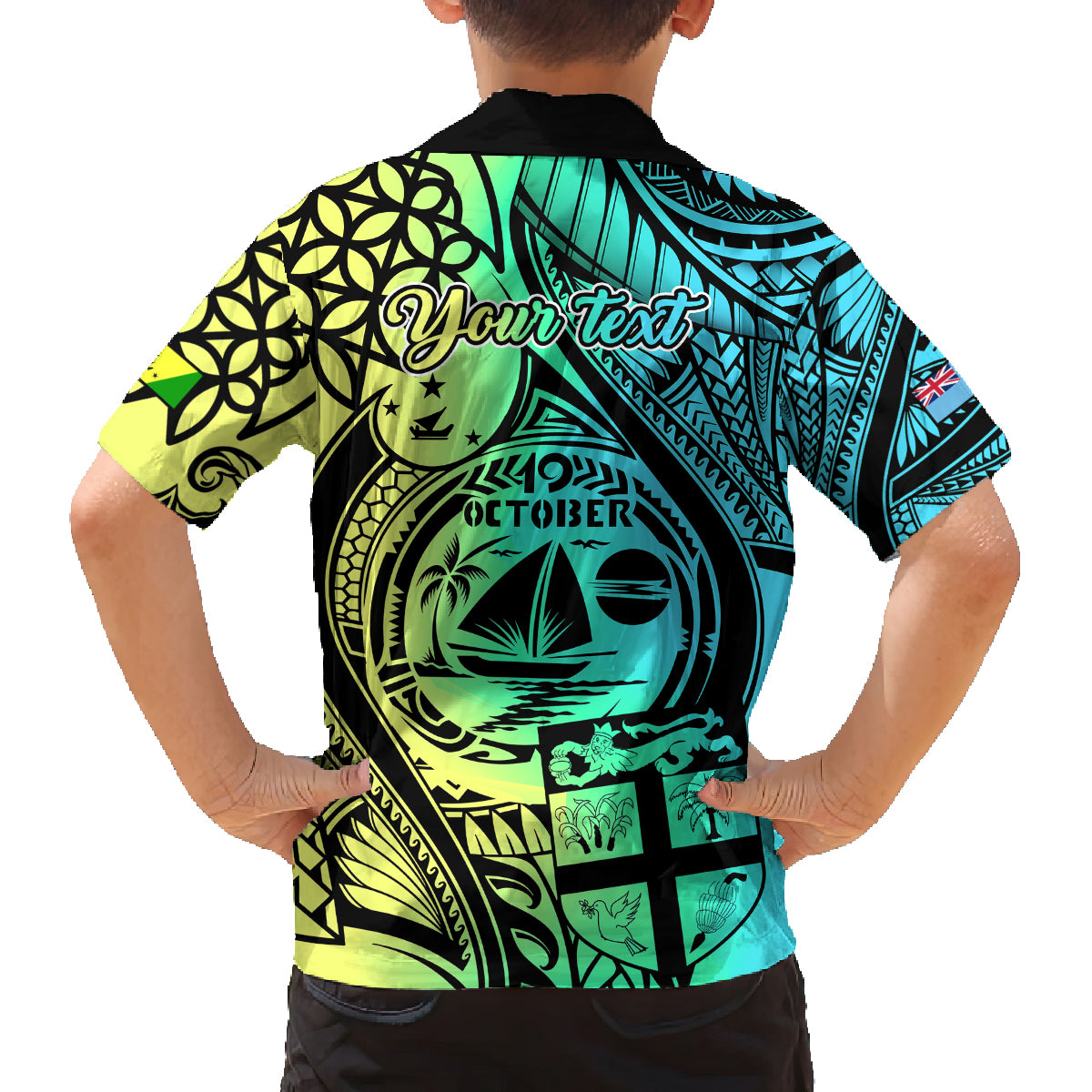 Personalised Malampa Fiji Day Family Matching Tank Maxi Dress and Hawaiian Shirt Vanuatu Sand Drawing With Polynesian Pattern LT9 - Polynesian Pride