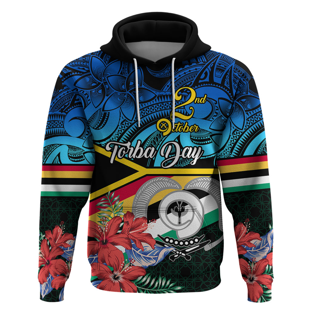 Torba Vanuatu Hoodie Sand Drawing With Polynesian Pattern LT9 Black - Polynesian Pride