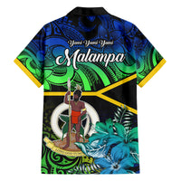 Malampa Day Family Matching Tank Maxi Dress and Hawaiian Shirt Vanuatu Flowers with Malampa Emblem Tribal Pattern LT9 - Polynesian Pride