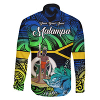 Malampa Day Family Matching Tank Maxi Dress and Hawaiian Shirt Vanuatu Flowers with Malampa Emblem Tribal Pattern LT9 - Polynesian Pride
