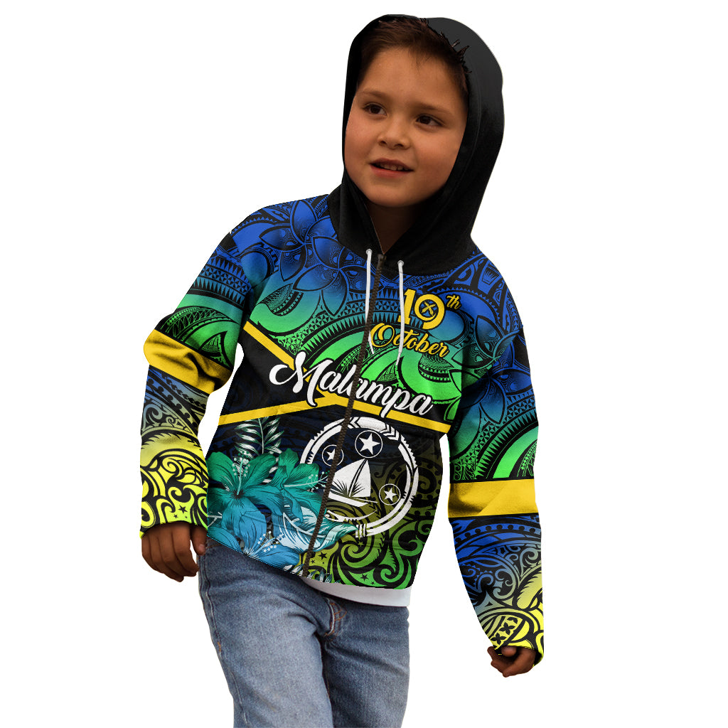Malampa Day Kid Hoodie Vanuatu Flowers with Malampa Emblem Tribal Pattern LT9 - Polynesian Pride