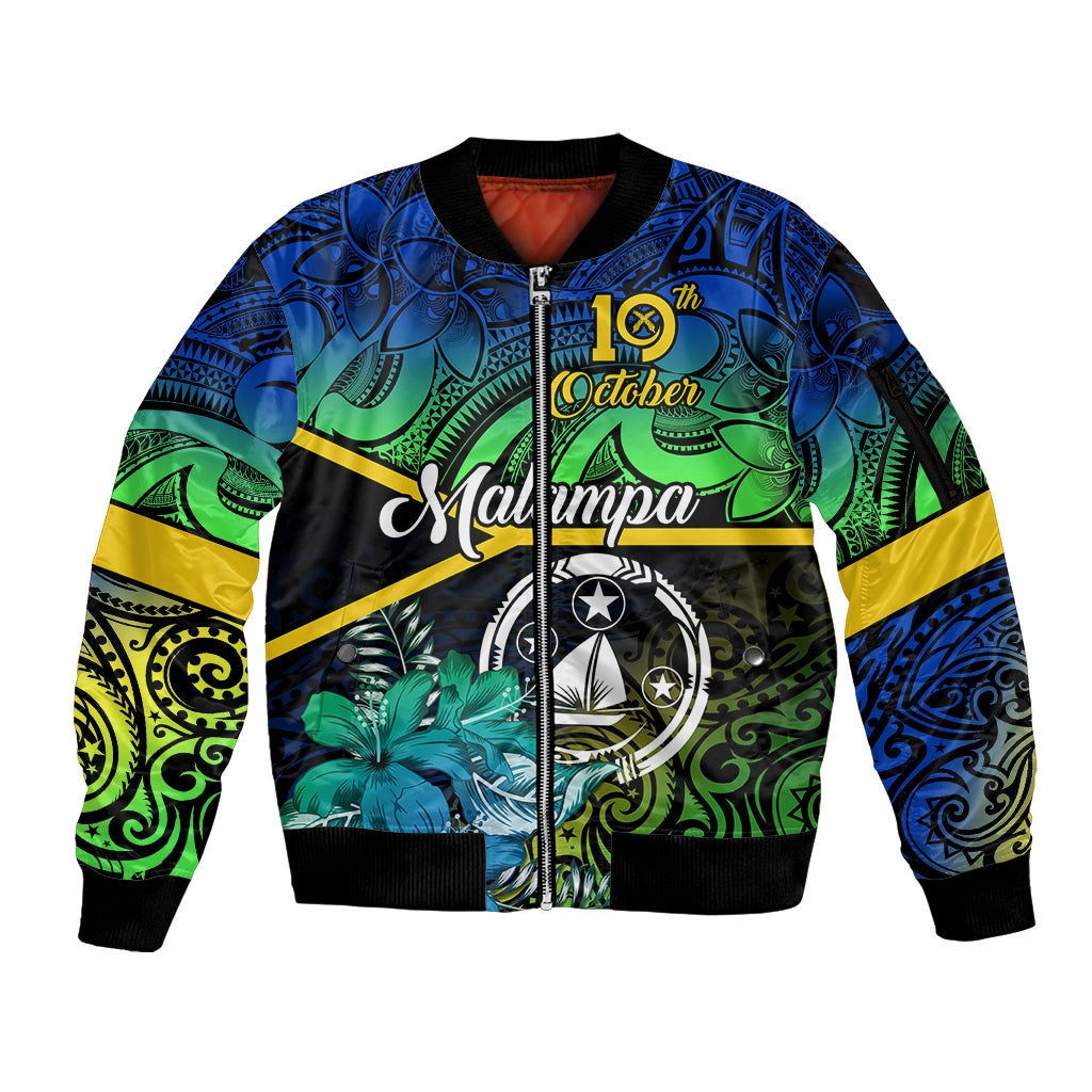 malampa-day-sleeve-zip-bomber-jacket-vanuatu-flowers-with-malampa-emblem-tribal-pattern