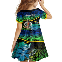 Personalised Malampa Day Family Matching Tank Maxi Dress and Hawaiian Shirt Vanuatu Flowers with Malampa Emblem Tribal Pattern LT9 - Polynesian Pride