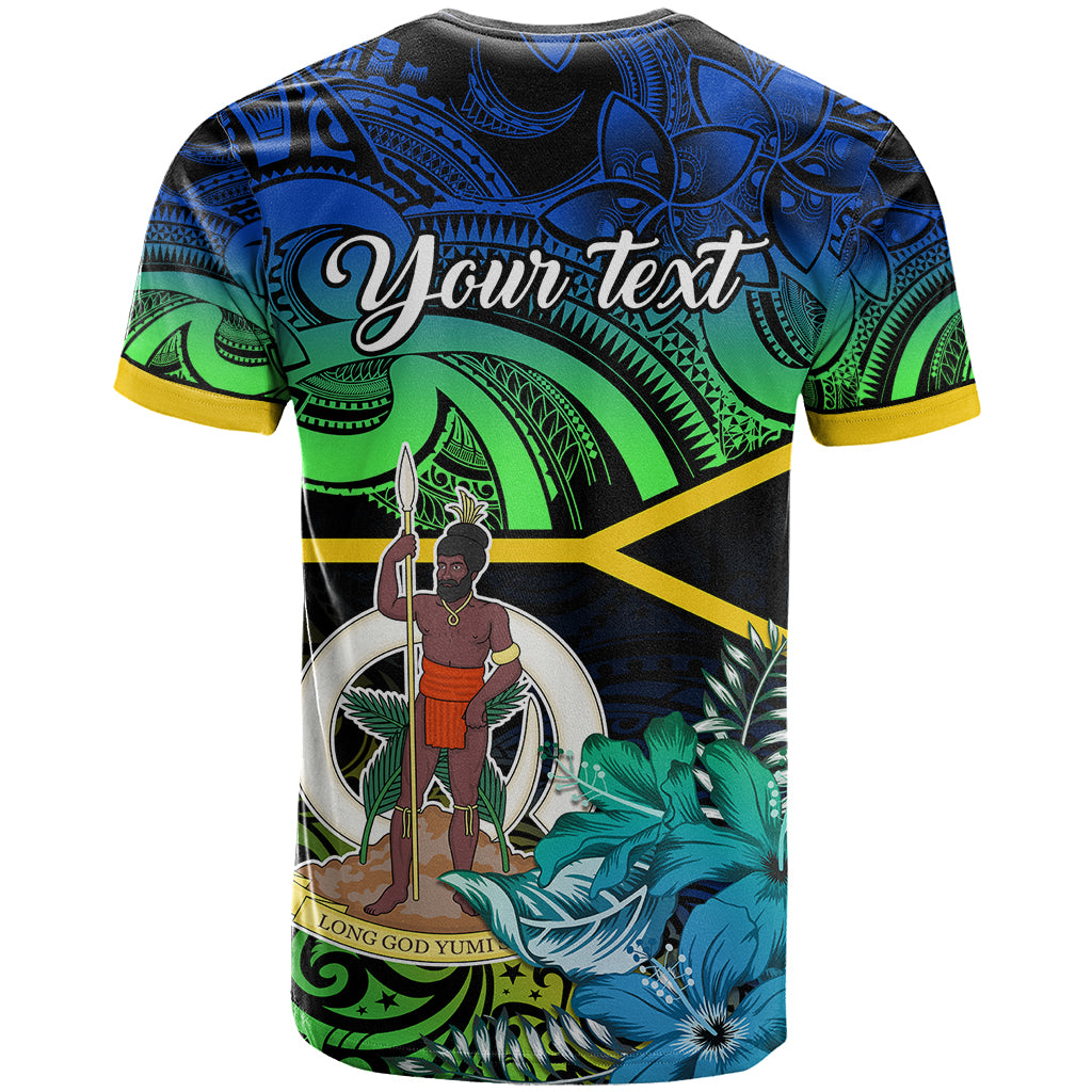Personalised Malampa Day T Shirt Vanuatu Flowers with Malampa Emblem Tribal Pattern LT9 - Polynesian Pride