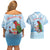 Melanesian Fiji Kula Bird Couples Matching Off Shoulder Short Dress and Hawaiian Shirt with Tagimoucia Masi Tapa Pattern