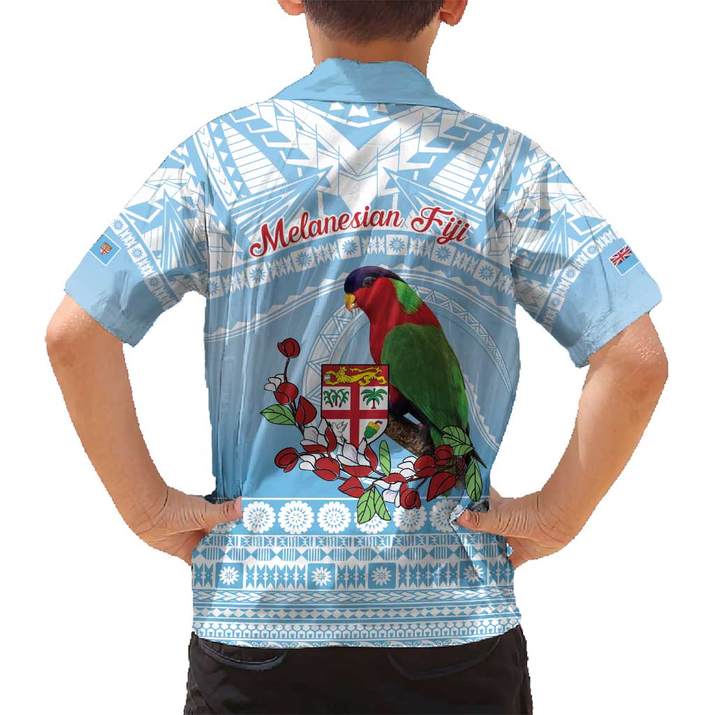 Melanesian Fiji Kula Bird Family Matching Puletasi and Hawaiian Shirt with Tagimoucia Masi Tapa Pattern LT9 - Polynesian Pride