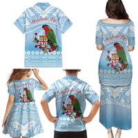Melanesian Fiji Kula Bird Family Matching Puletasi and Hawaiian Shirt with Tagimoucia Masi Tapa Pattern LT9 - Polynesian Pride