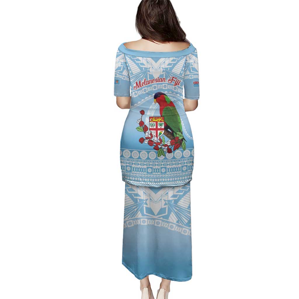 Melanesian Fiji Kula Bird Family Matching Puletasi and Hawaiian Shirt with Tagimoucia Masi Tapa Pattern LT9 - Polynesian Pride