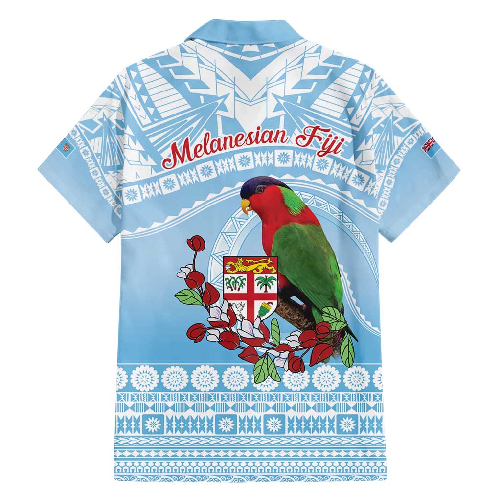 Melanesian Fiji Kula Bird Hawaiian Shirt with Tagimoucia Masi Tapa Pattern