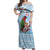 Melanesian Fiji Kula Bird Off Shoulder Maxi Dress with Tagimoucia Masi Tapa Pattern