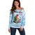 Melanesian Fiji Kula Bird Off Shoulder Sweater with Tagimoucia Masi Tapa Pattern