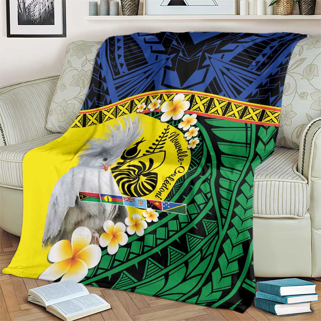 Melanesian New Caledonia Blanket Plumeria Kagu Bird and Nautilus Shell