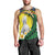 Melanesian New Caledonia Men Tank Top Plumeria Kagu Bird and Nautilus Shell