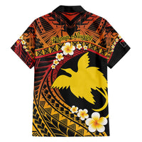 Melanesian Papua New Guinea Family Matching Long Sleeve Bodycon Dress and Hawaiian Shirt Plumeria Bird of Paradise Tribal LT9 - Polynesian Pride