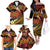 Melanesian Papua New Guinea Family Matching Off The Shoulder Long Sleeve Dress and Hawaiian Shirt Plumeria Bird of Paradise Tribal