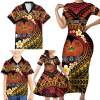 Melanesian Papua New Guinea Family Matching Short Sleeve Bodycon Dress and Hawaiian Shirt Plumeria Bird of Paradise Tribal LT9 - Polynesian Pride