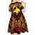 Melanesian Papua New Guinea Kid Short Sleeve Dress Plumeria Bird of Paradise Tribal