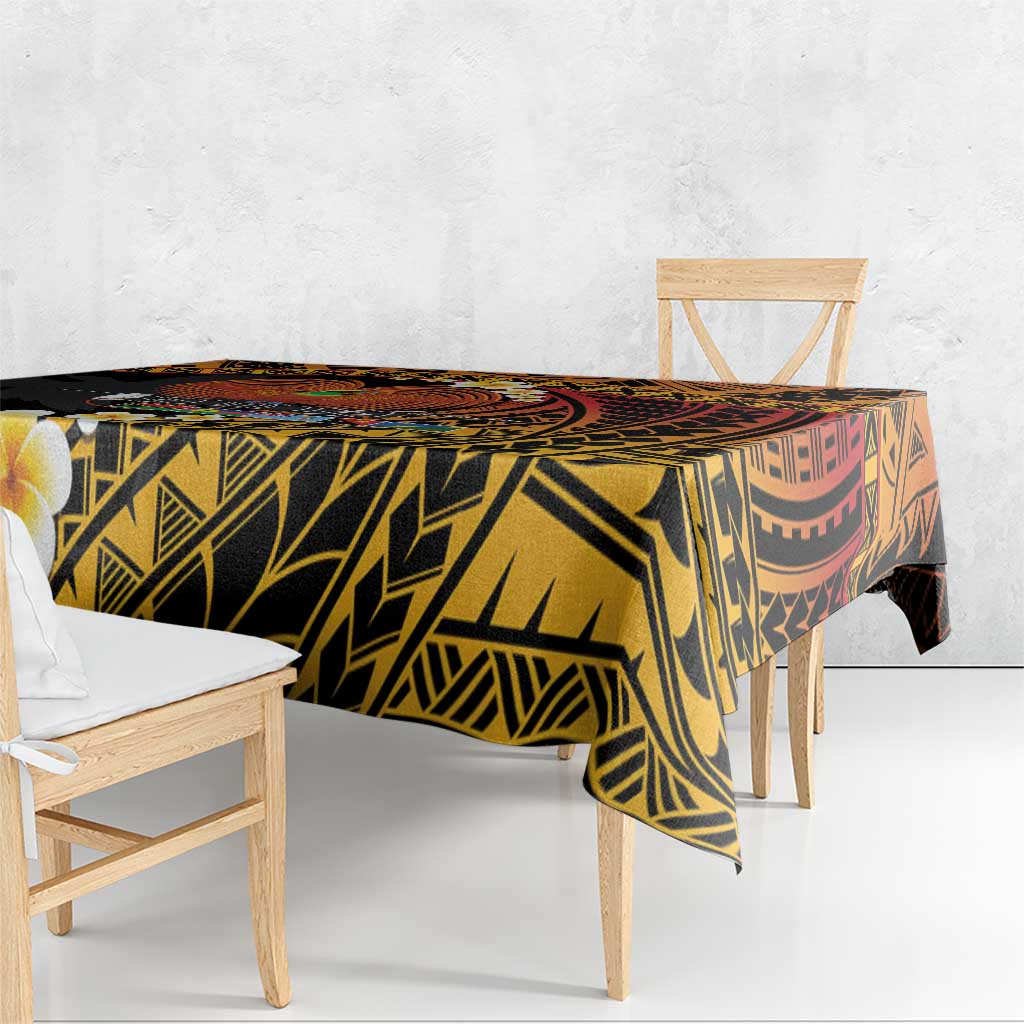 Melanesian Papua New Guinea Tablecloth Plumeria Bird of Paradise Tribal