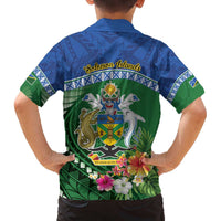 Melanesian Solomon Islands Family Matching Off The Shoulder Long Sleeve Dress and Hawaiian Shirt Tropical Shark Tattoo LT9 - Polynesian Pride