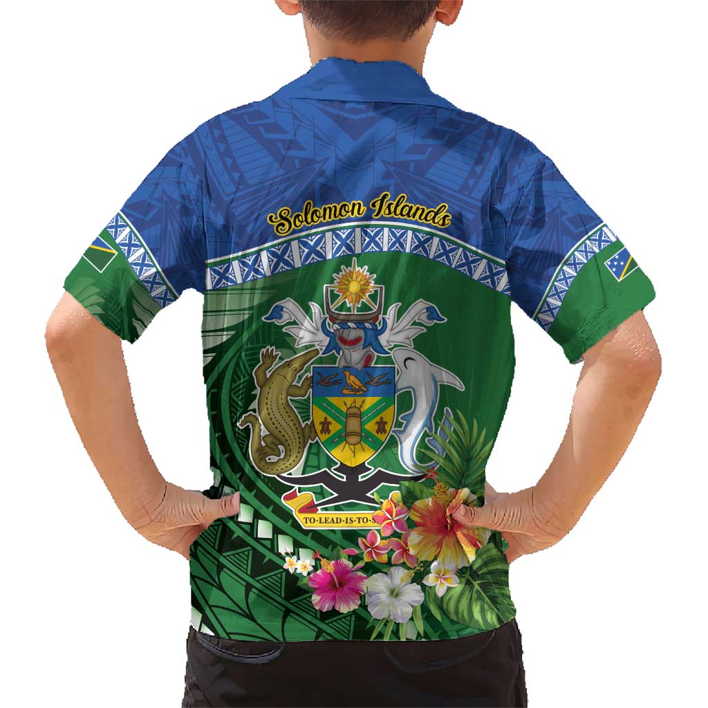 Melanesian Solomon Islands Family Matching Short Sleeve Bodycon Dress and Hawaiian Shirt Tropical Shark Tattoo LT9 - Polynesian Pride