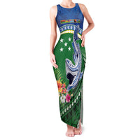 Melanesian Solomon Islands Family Matching Tank Maxi Dress and Hawaiian Shirt Tropical Shark Tattoo