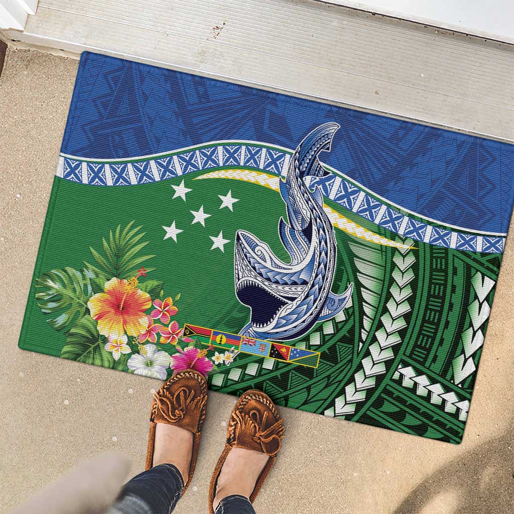 Melanesian Solomon Islands Rubber Doormat Tropical Shark Tattoo