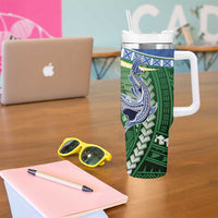 Melanesian Solomon Islands Tumbler With Handle Tropical Shark Tattoo