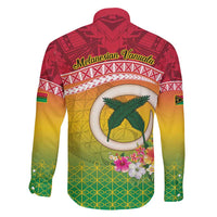 Melanesian Ni-Vanuatu Family Matching Tank Maxi Dress and Hawaiian Shirt Sea Turtle with Sand Drawing Pattern