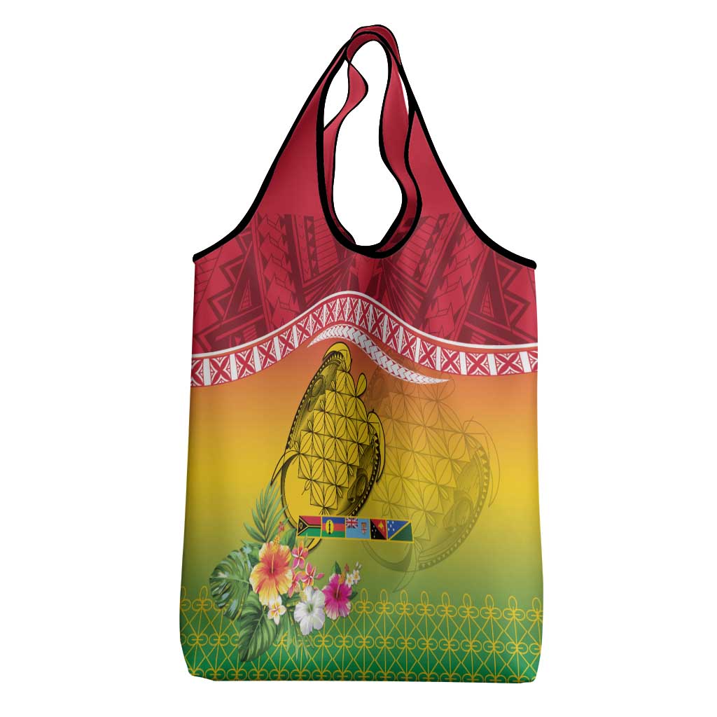 Melanesian Ni-Vanuatu Grocery Bag Sea Turtle with Sand Drawing Pattern