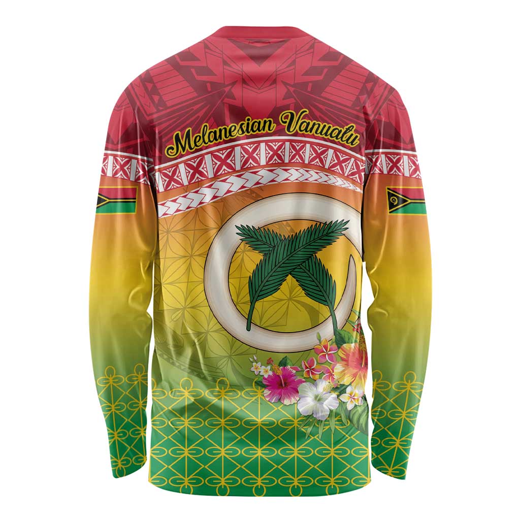 Melanesian Ni-Vanuatu Long Sleeve Shirt Sea Turtle with Sand Drawing Pattern