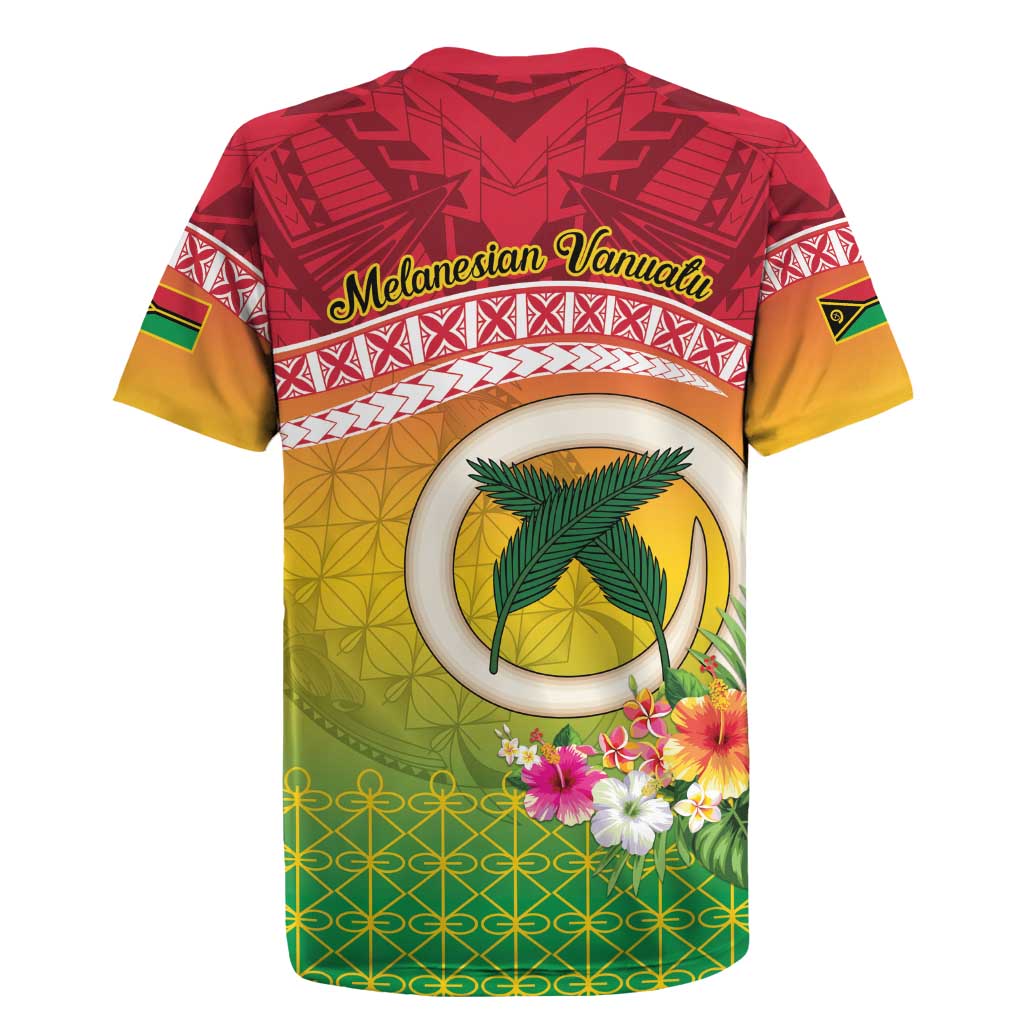 Melanesian Ni-Vanuatu Rugby Jersey Sea Turtle with Sand Drawing Pattern