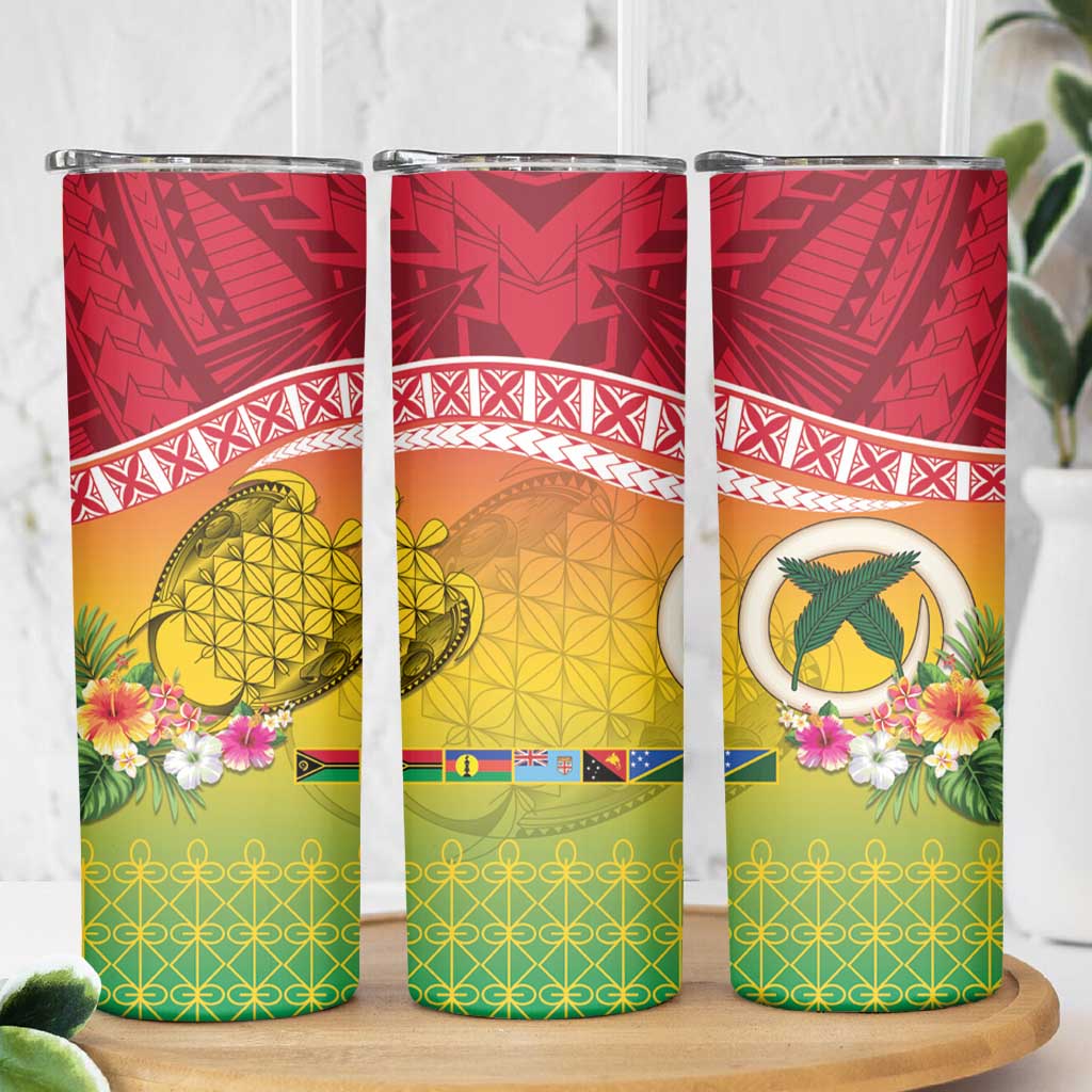Melanesian Ni-Vanuatu Skinny Tumbler Sea Turtle with Sand Drawing Pattern