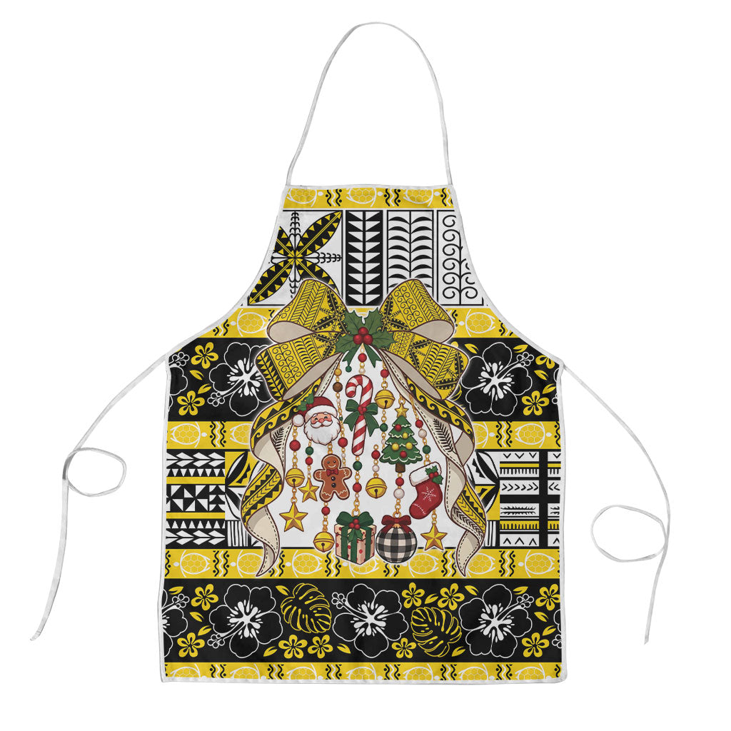 Niue Hiapo Christmas Bow Apron Hapi Krismas Niuean Geometric Motif LT9 Multicolor - Polynesian Pride