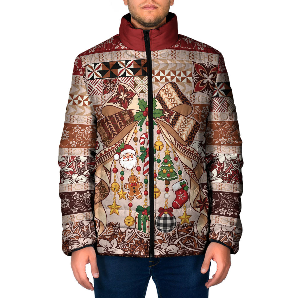 Samoa Siapo Christmas Bow Padded Jacket Ia Manuia lava le Kerisimasi LT9 Men Multicolor - Polynesian Pride