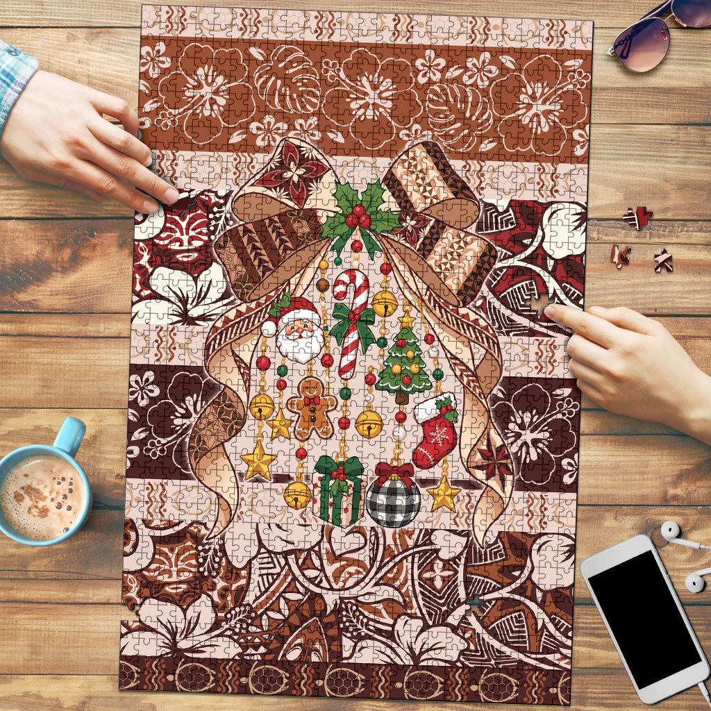 Samoa Siapo Christmas Bow Puzzle Ia Manuia lava le Kerisimasi LT9 Multicolor - Polynesian Pride