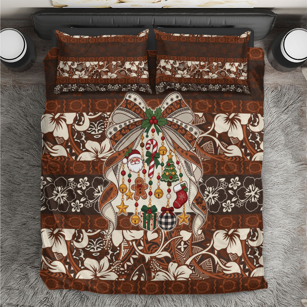 Tahiti 'Ahu Christmas Bow Bedding Set Ia 'oa'oa i te Noera