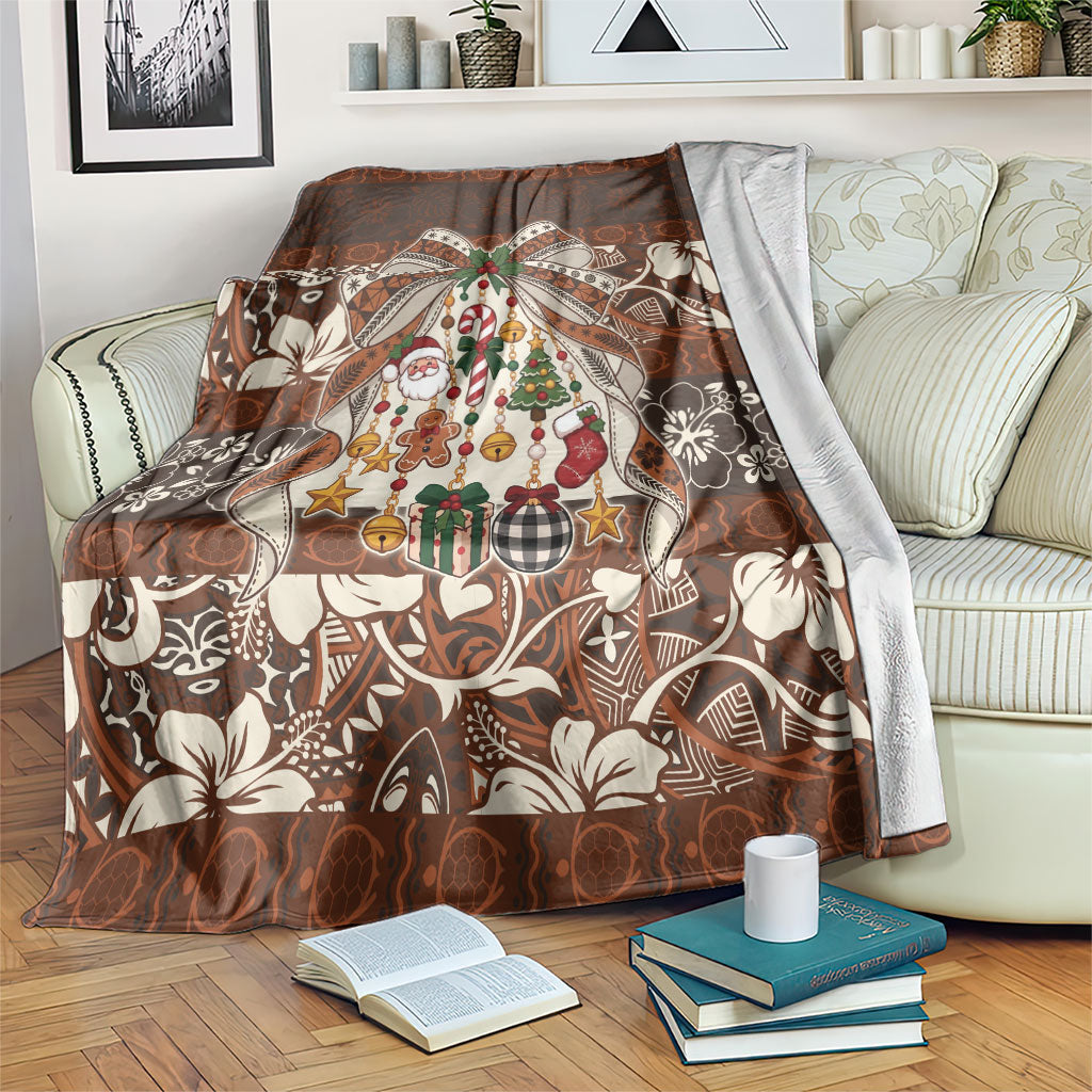 Tahiti 'Ahu Christmas Bow Blanket Ia 'oa'oa i te Noera LT9 Multicolor - Polynesian Pride