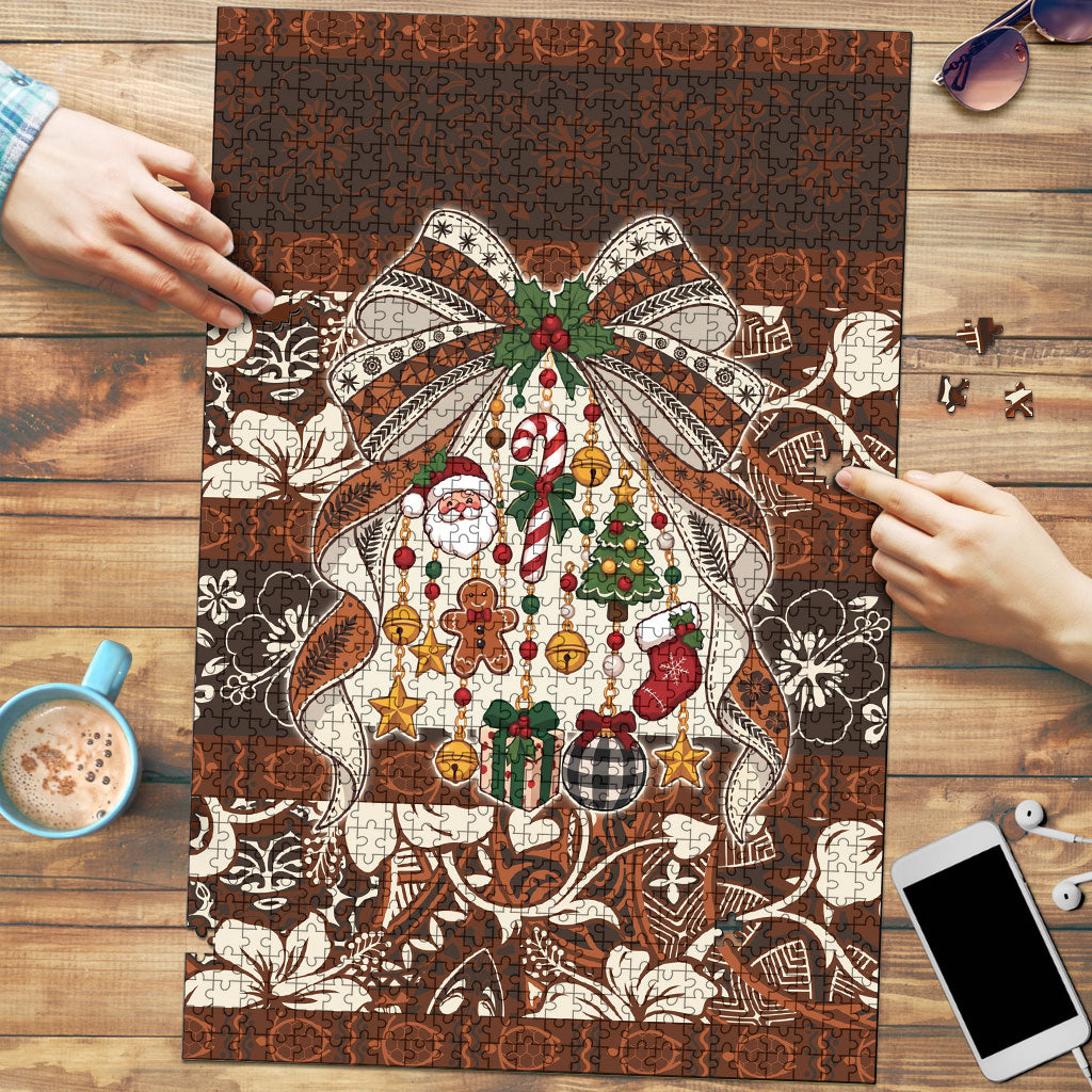 Tahiti 'Ahu Christmas Bow Puzzle Ia 'oa'oa i te Noera LT9 Multicolor - Polynesian Pride