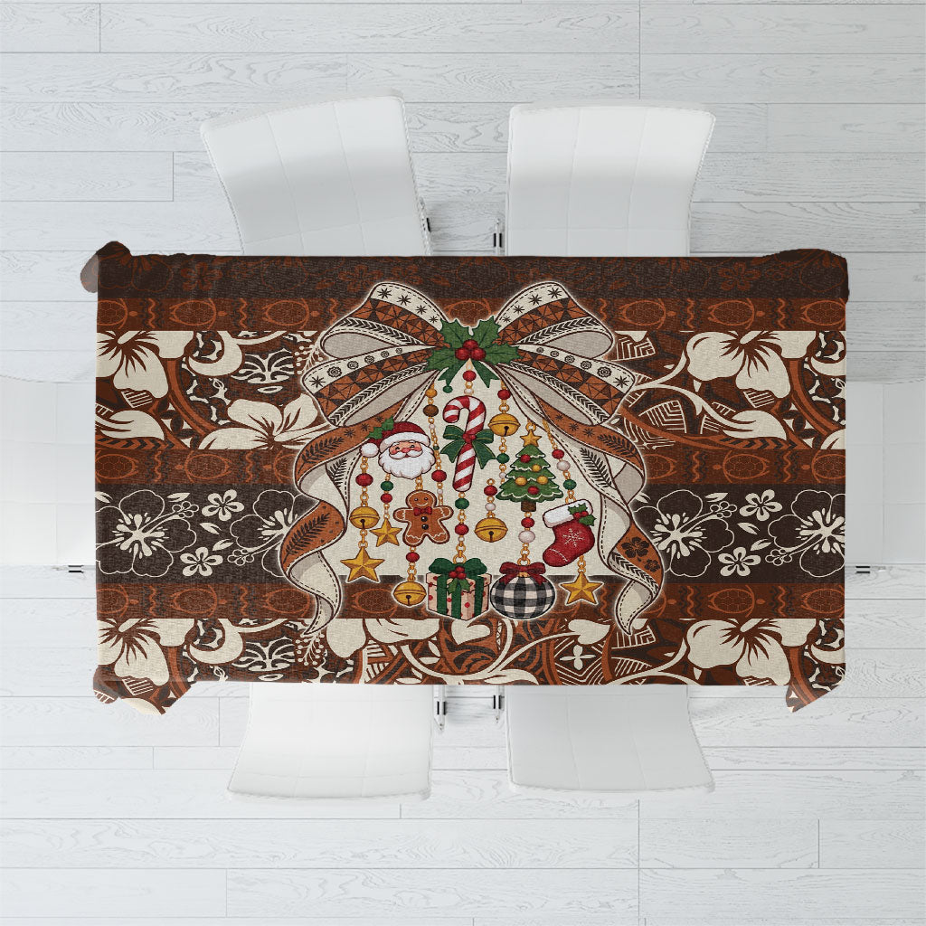Tahiti 'Ahu Christmas Bow Tablecloth Ia 'oa'oa i te Noera LT9 Multicolor - Polynesian Pride